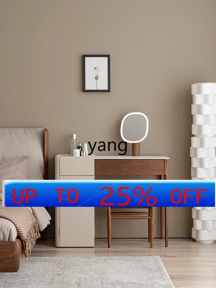 

lmm black walnut solid wood bedroom simple modern chest makeup table integrated