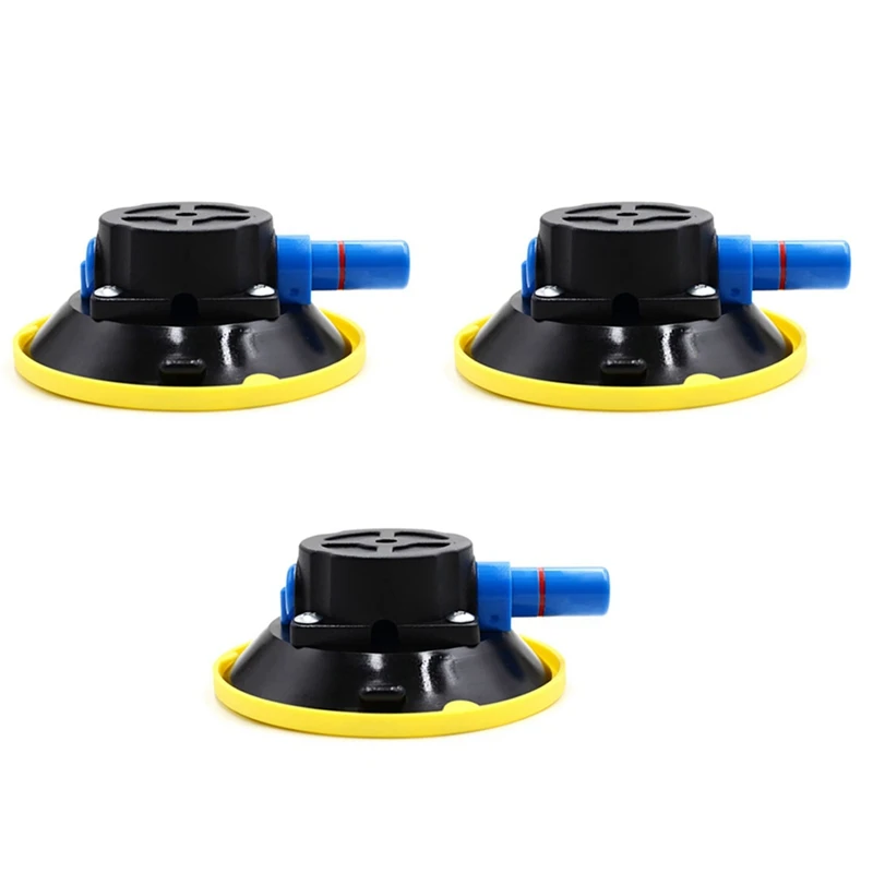 3X 4.5Inch 125Mm Concave Vacuum Cup Heavy Duty Hand Pump Suction Cup With M6 Threaded Stud For Cars