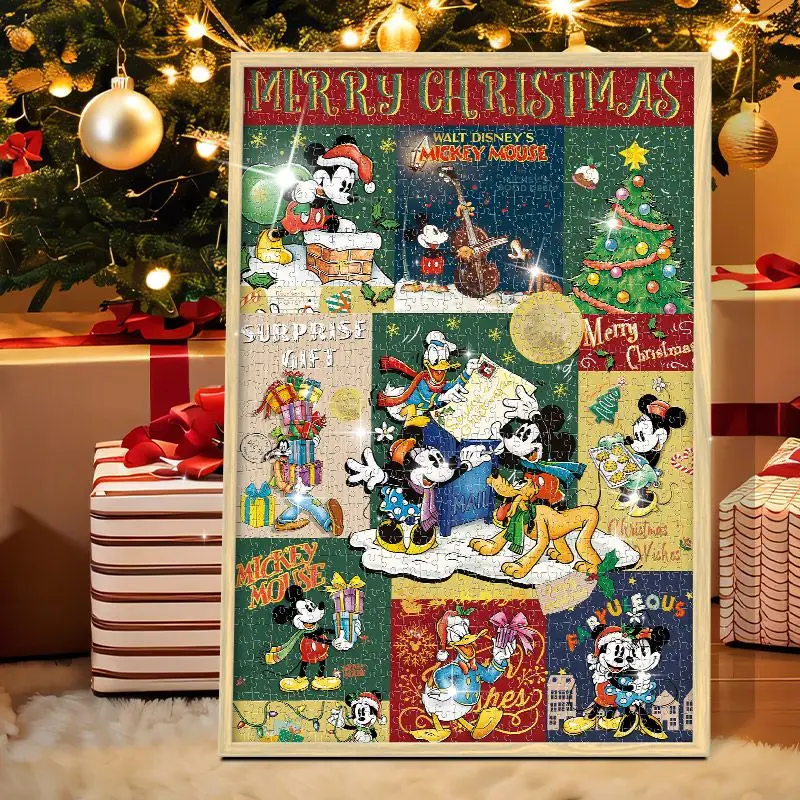 

Disney Mickey cartoon cute Christmas puzzle creative personalised toys for boys and girls 1000 pieces Christmas gift wholesale