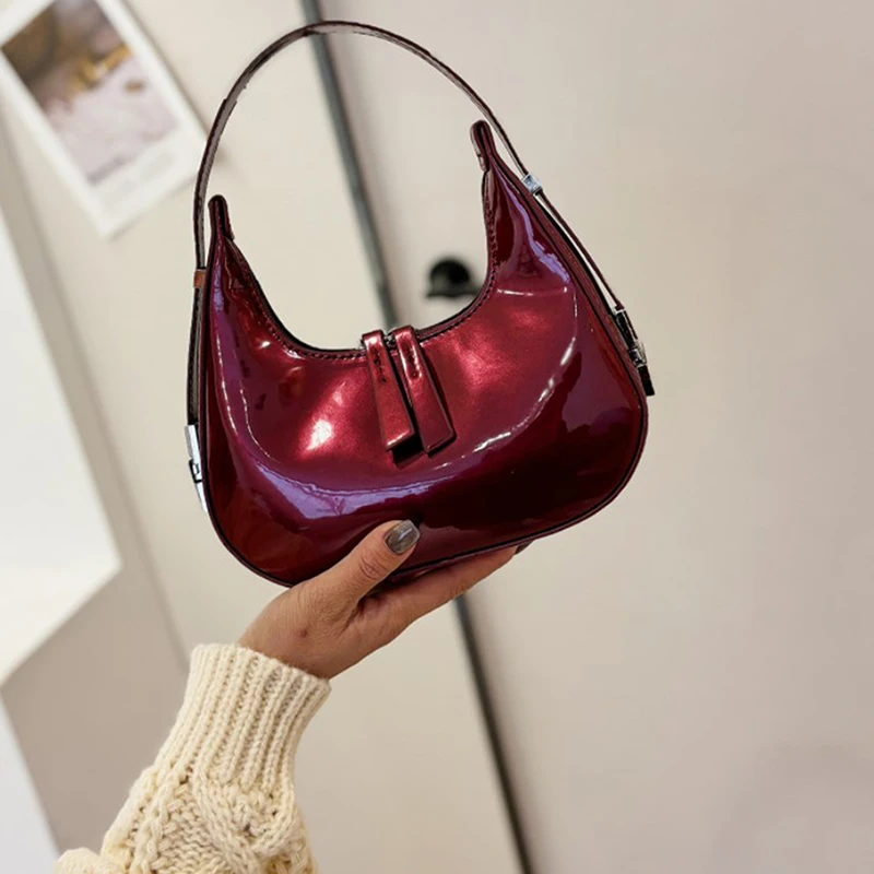 New Moon Bags PU Leather Armpit Shoulder Purse Vintage Small Shoulder Bag For Women Girls Summer Handbag Luxury Shopper Bag