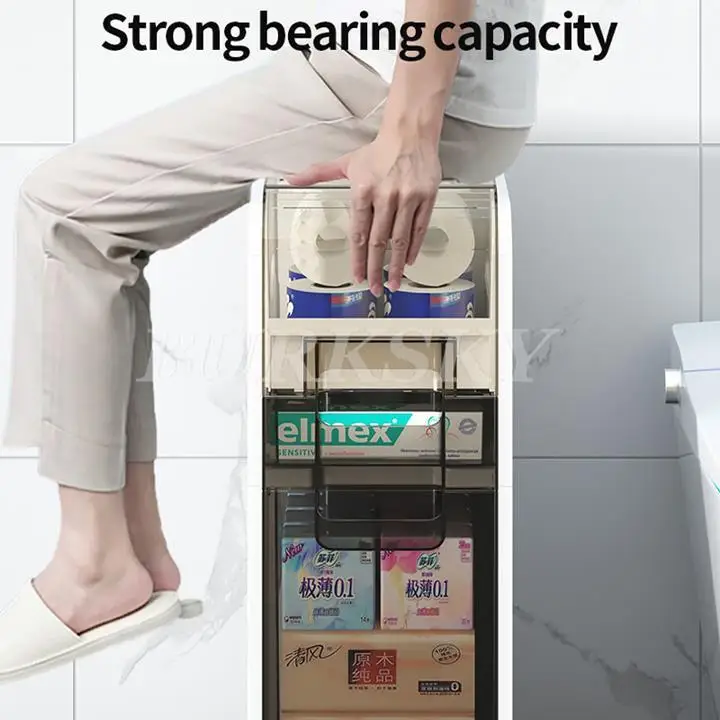 Mobile Storage Shelf Interspace Kitchen Storage Rack Gap Shelf Bathroom Storage Cabinet Fridge Side Seam Finishing Rack