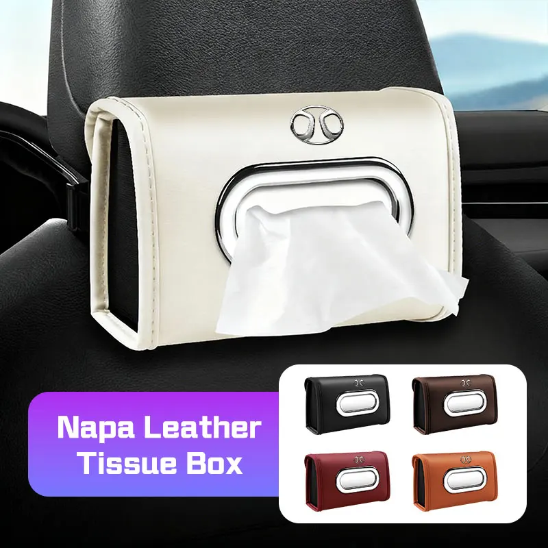 

Nappa Leather Car Tissue Bag Backrest Hanging Paper Case For Baic Beijing U5 Plus EU5 U7 BJ40 BJ60 BJ30 Armrest Box Accessories