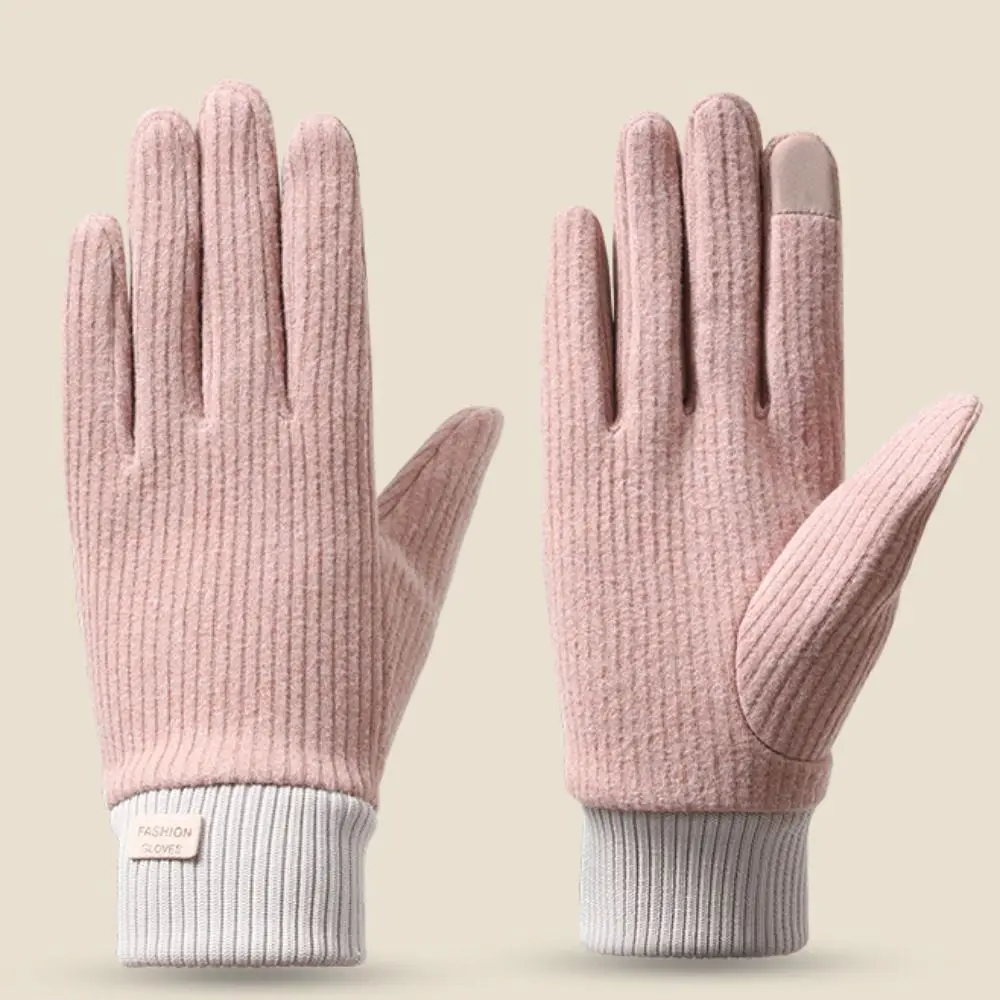 

Touch Screen Full Finger Mittens Warm Cycling Gloves Five Finger Driving Gloves Thicken Ski Mittens Ski Knitted Cycling Gloves