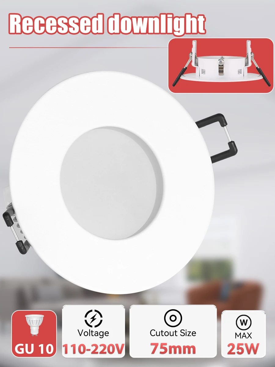 راحة النازل GU10 LED سقف بقعة ضوء 110/220 فولت سقف مستدير النازل جزءا لا يتجزأ من مصباح المنزل فندق عرض أضواء
