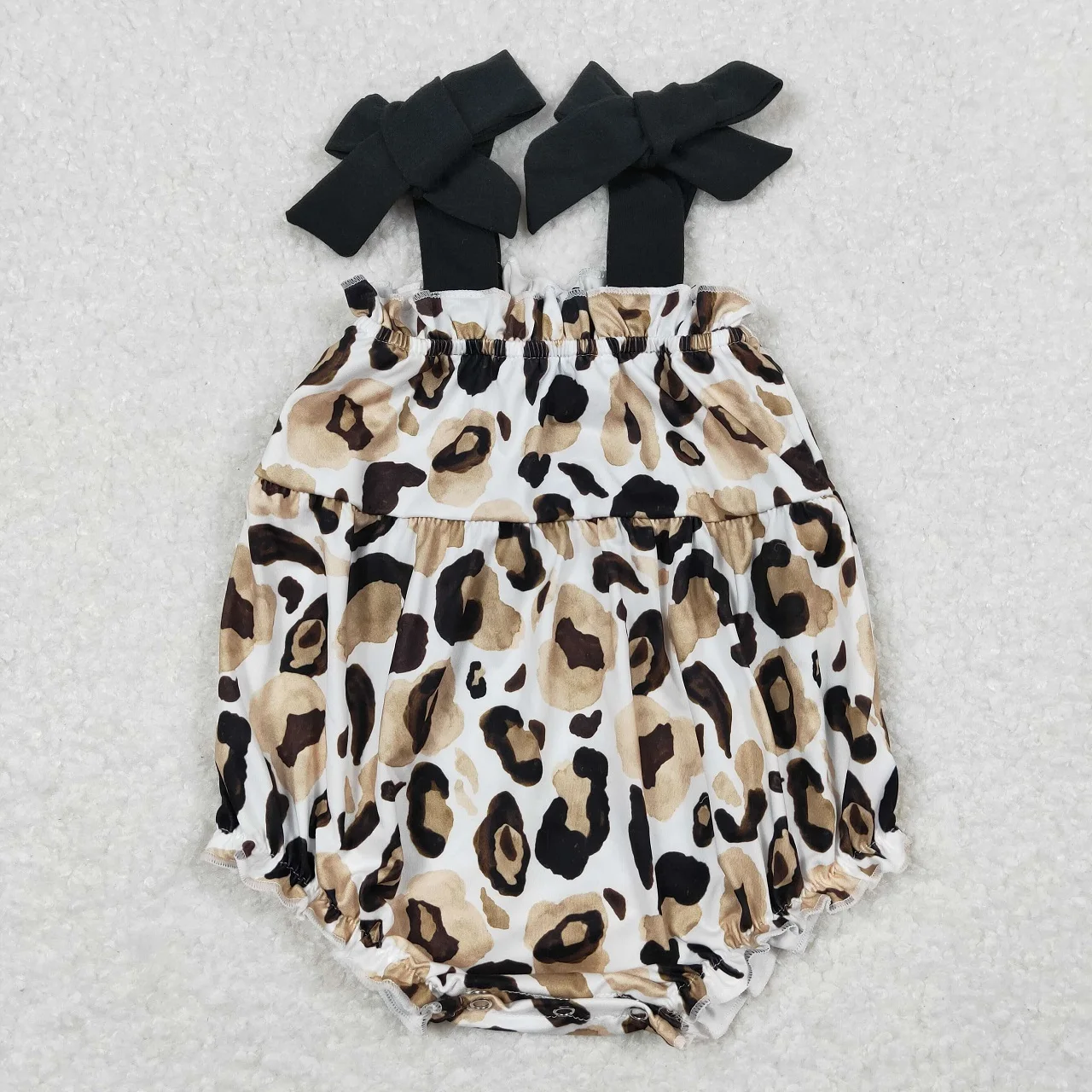 Wholesale Baby Girl Summer Sleeveless Leopard Jumpsuit Kids Toddler Bubble One-piece  Newborn Romper Clothing