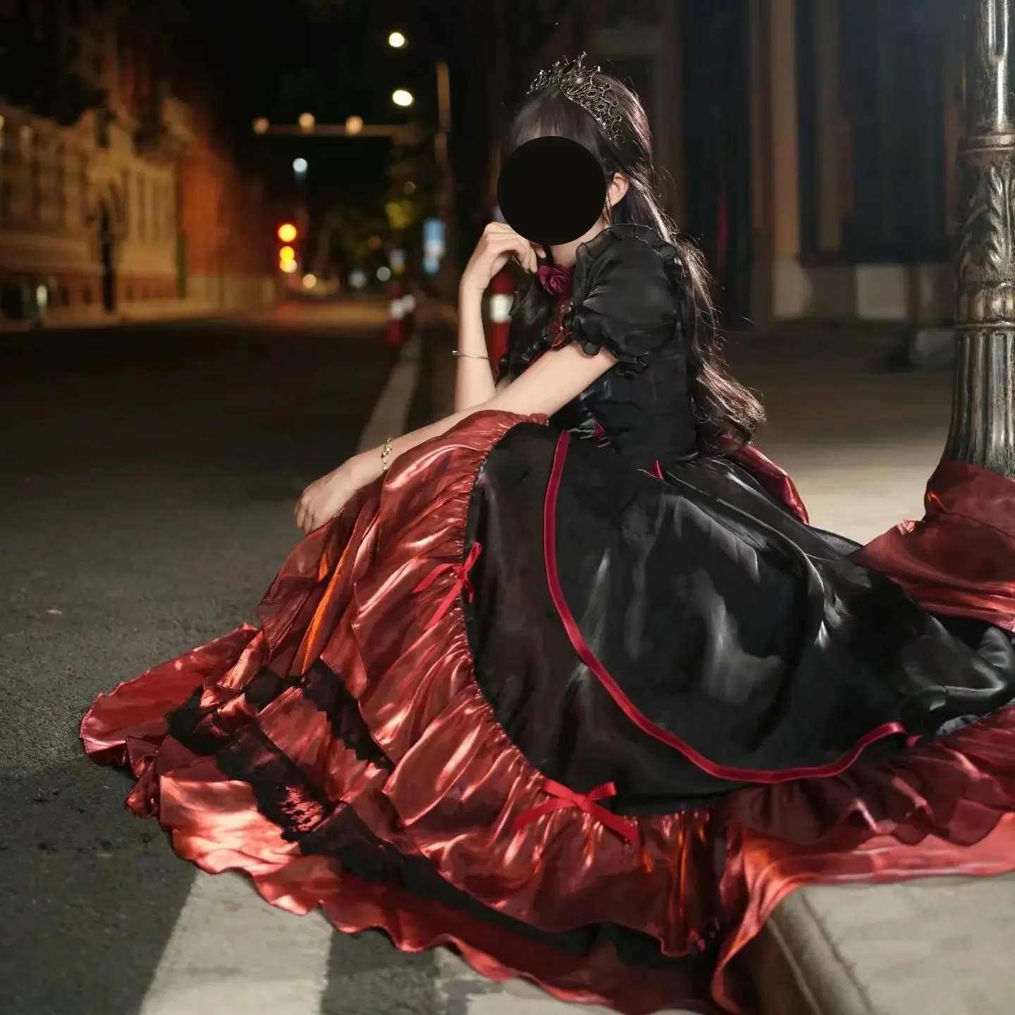 2025 اليابان لوليتا مذكرات الطيران الظلام القوطية لوليتا فساتين طويلة كبيرة زهرة الأميرة فستان عيد ميلاد الزفاف