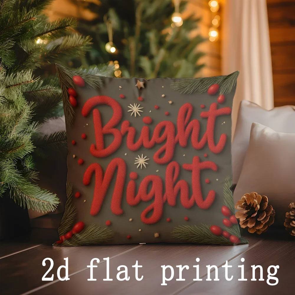 Home Decor Christmas Gnome Snowman Pattern Pillow Cover Cushion Cover Suitable Sofa Bedroom Car Pillow Cover