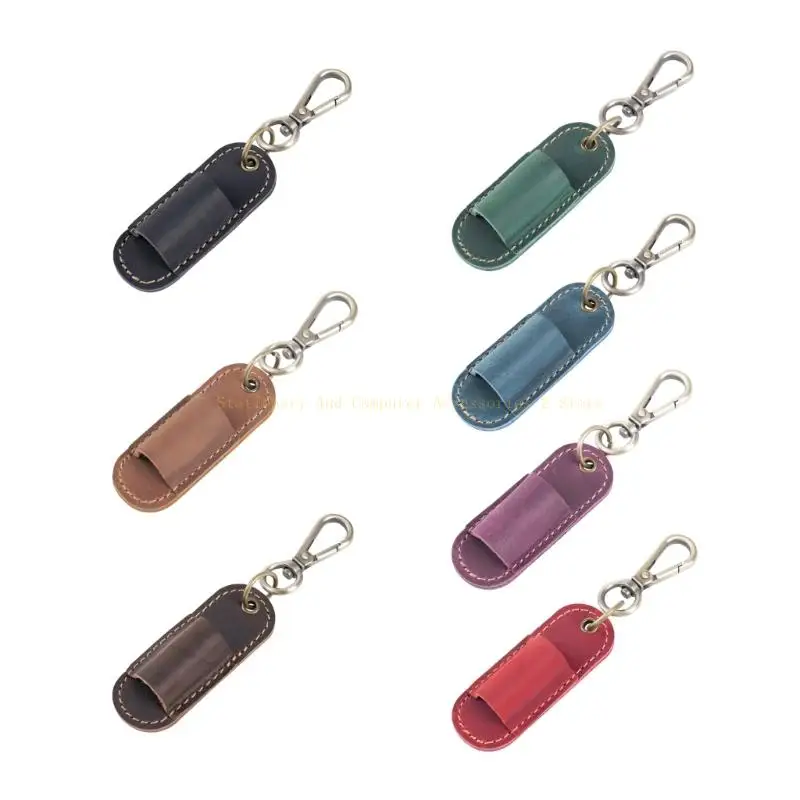 

PU Leather Lanyard Pen Holder Portable Pen Holder Neck Pen Holder with Keychain