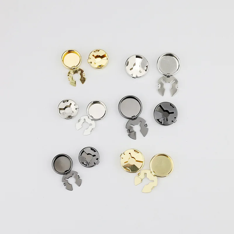 New Rhinestone Button Cover Crystal Cufflinks Alloy Copper Flower Button Cuff Links