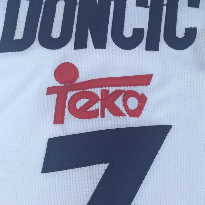 Koszulki koszykarskie koszulka TEKA 7 DONCIC zdobienie do szycia sportów outdoorowych wysokiej jakości niebiesko-biała 2023 nowość