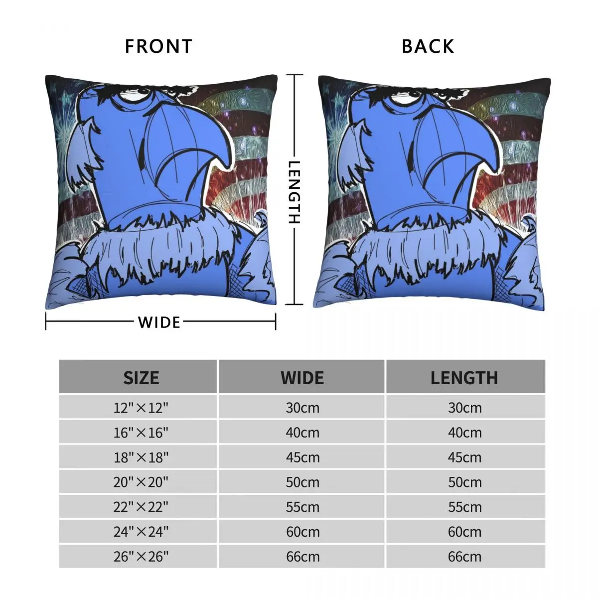 The Muppet Show Sam The Eagle Pillowcase Polyester Linen Velvet Creative Zip Decor Throw Pillow Case Home Cushion Cover