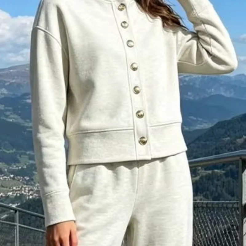 Women Solid Outfit,Casual Chic Matching Set, High Draped Wide Leg Pants Minimalist Outfit, Fall Winter Commute Loungewear Set