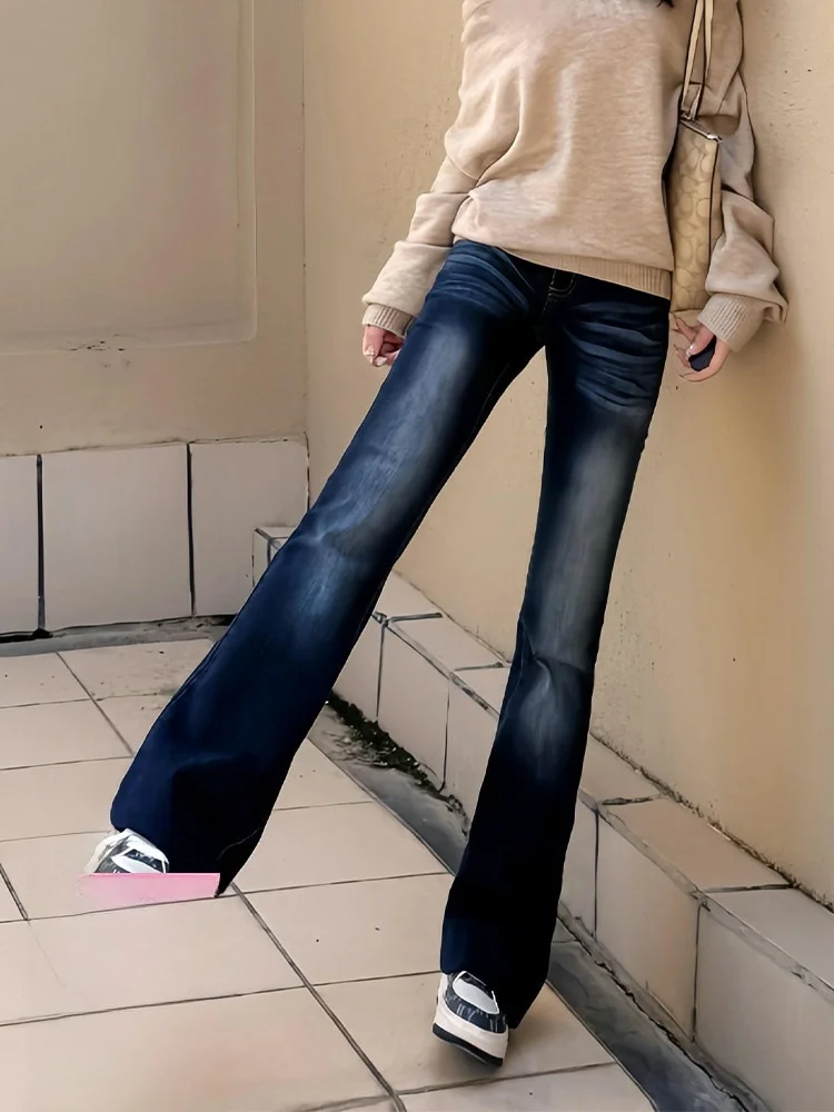 

Retro American Thin Wide Leg Jeans Women Summer Spicy New Straight Drapey Slim Long Pants High Waist Loose Fit Denim Jeans