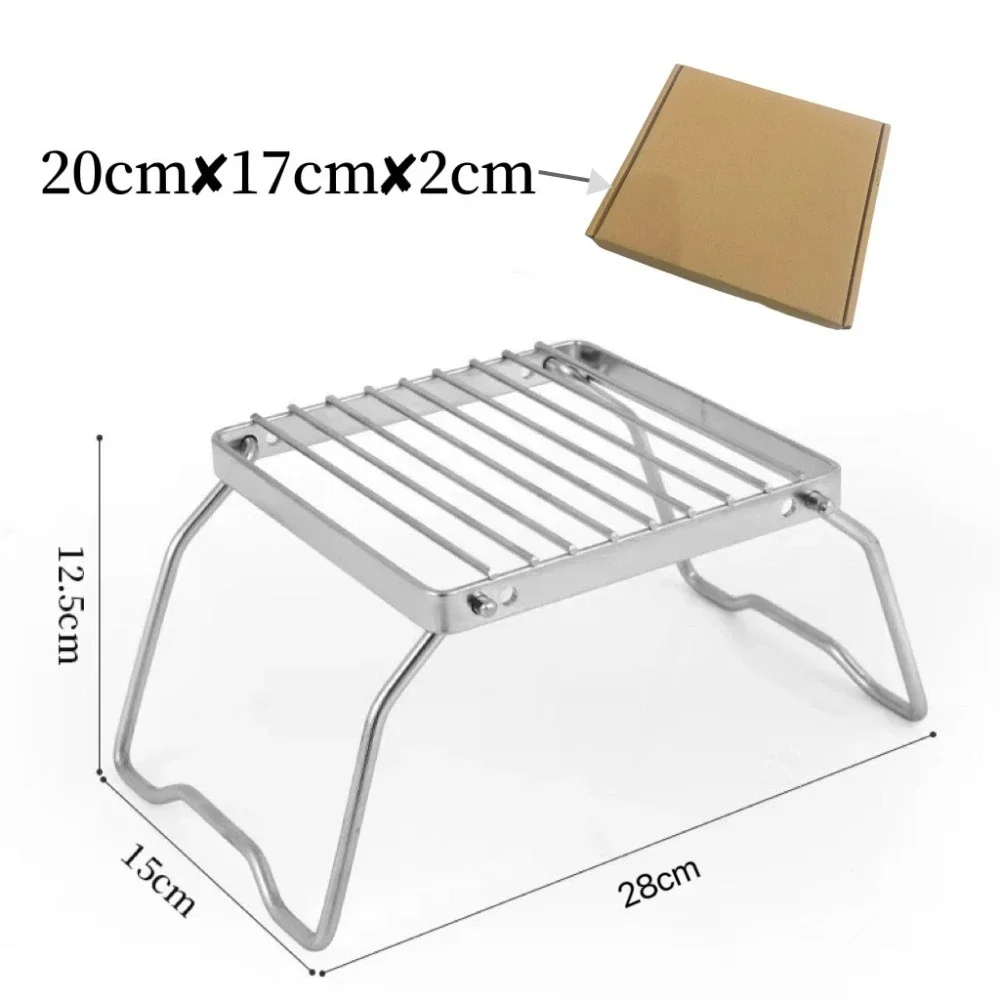 야외 스테인레스 스틸 스토브 거치대 캠핑 휴대용 접이식 미니 바베큐 랙 냄비 거치대 베이킹 트레이 거치대 베이킹 트레이 Suppo