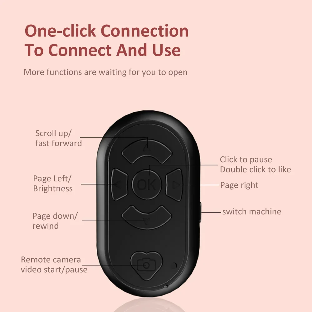 Bluetooth-compatible Remote Control Button Wireless Controller Self-Timer Camera Stick Shutter Release Phone Selfie For Tik Tok