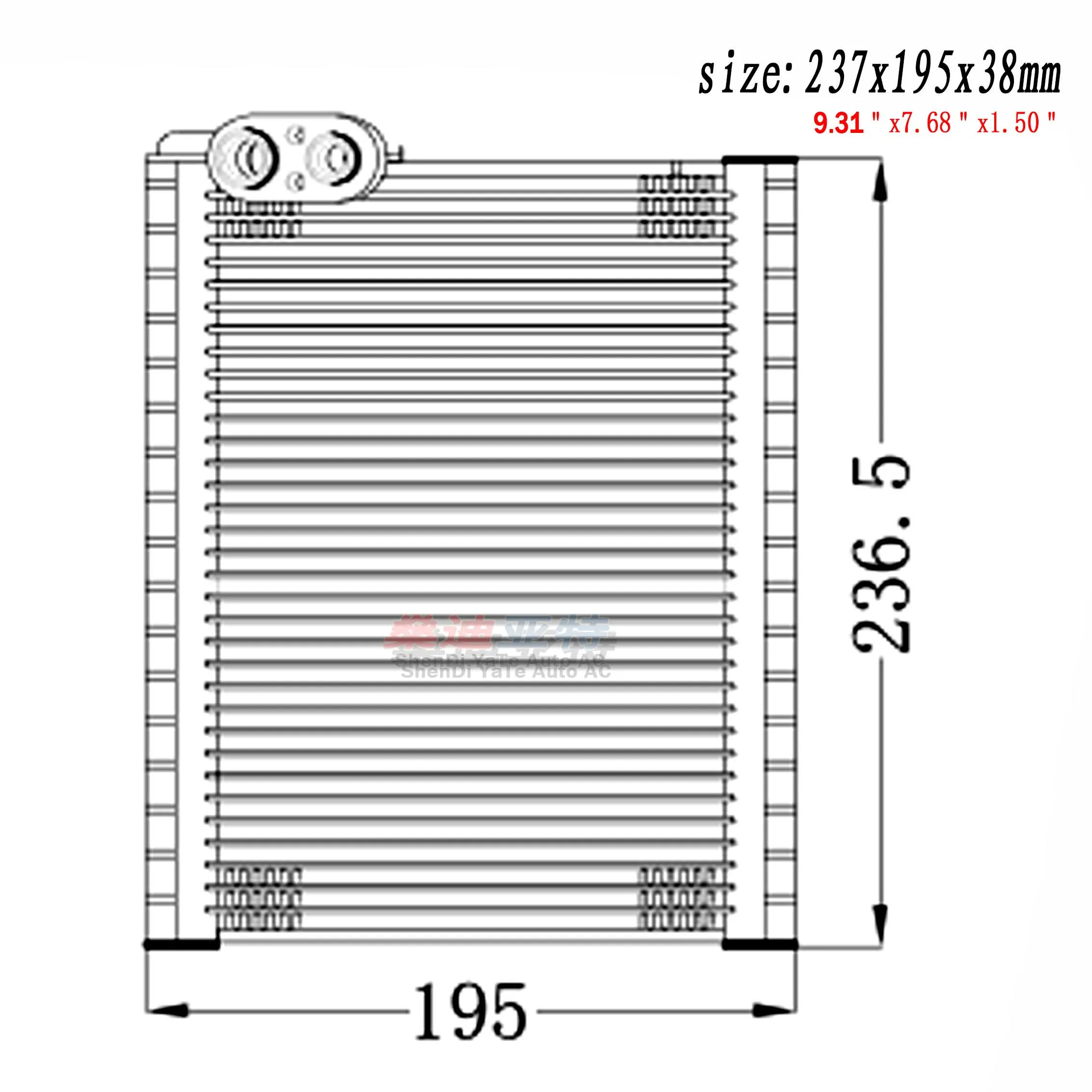 Car A/C AC Evaporator Core for Toyota Probox RHD 237x195x38mm Auto Air Conditioner Repair Parts