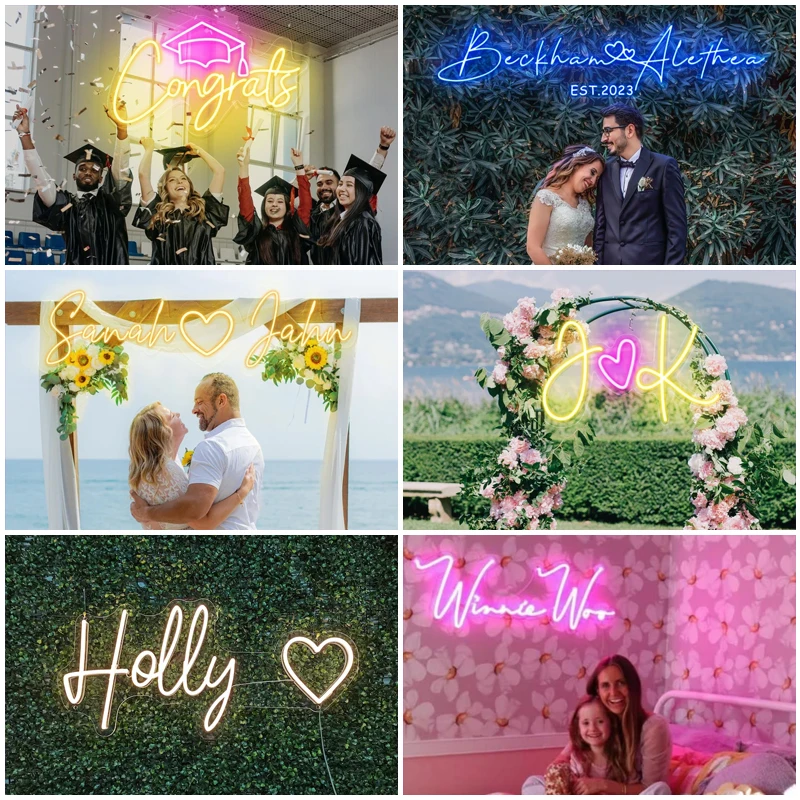 Custom Neon Sign Led Letters Neon Led Business Logo Decor Weding BedRoom Bar Party Logo kids Names Gift Shop Salon Droshipping