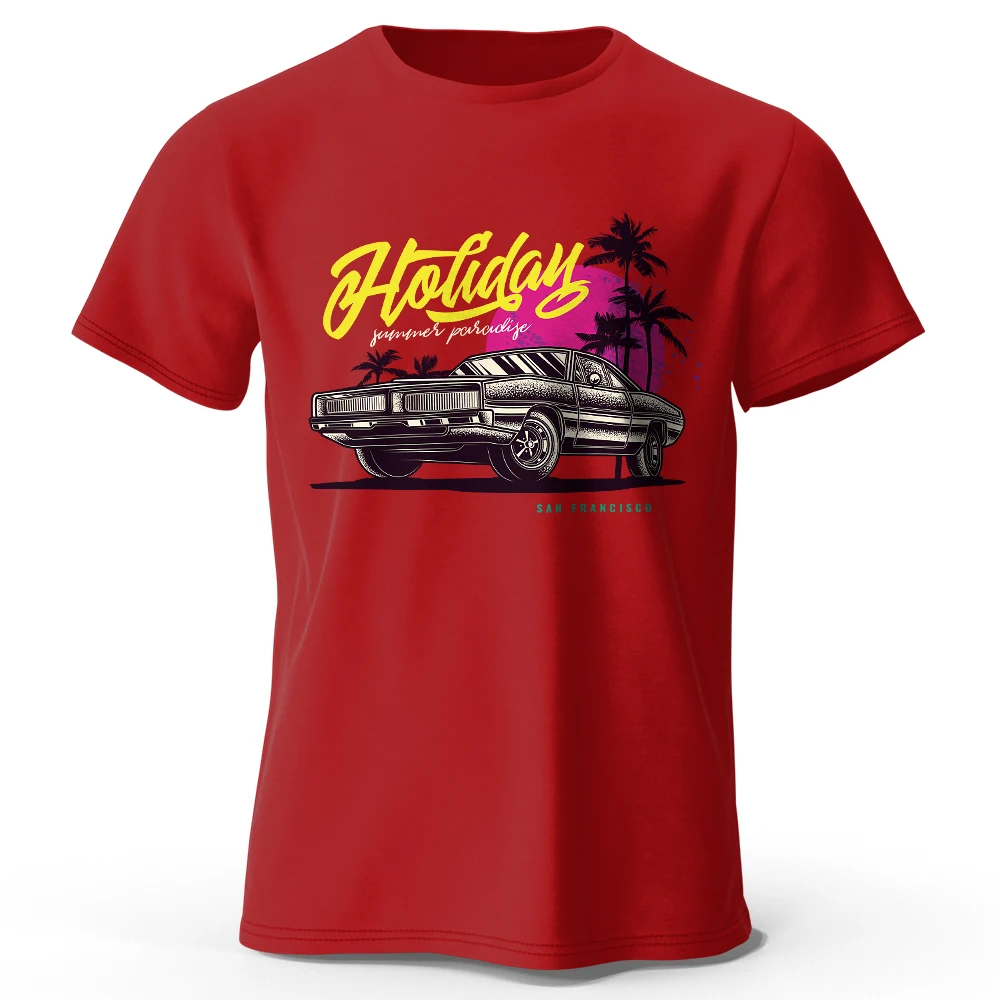 Old School Racing Medal Printed Unisex Men Women T-Shirt Tees Tops 100% Cotton Checkered Flag Graphic Motorsport Heritage