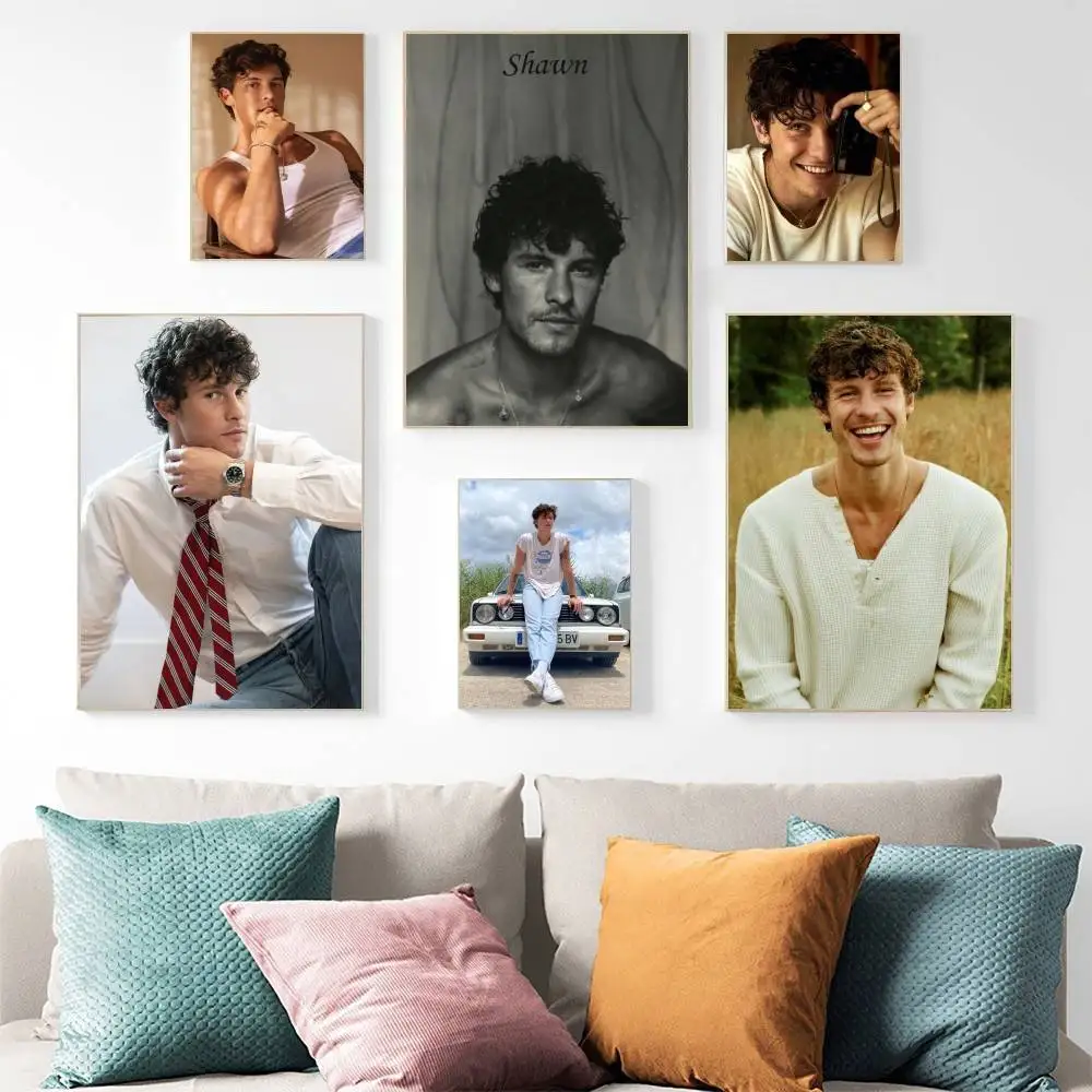 Singer S-Shawn Mendes Poster Wall Art for Study Living Room Decor Unique Home Decoration Pictur Gift