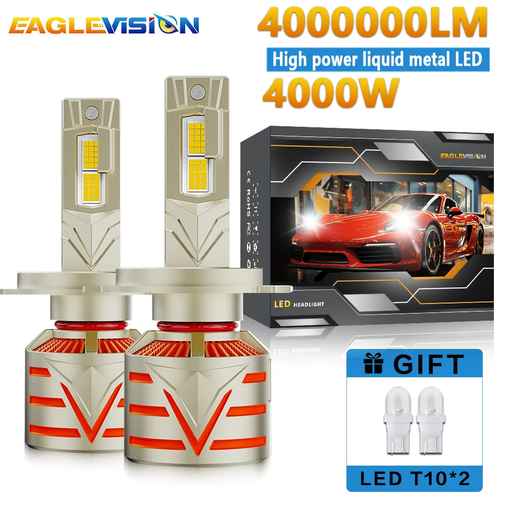 

EAGLEVISION H4 H11 Светодиодная фара Супер яркая высокая мощность Canbus 12 В 24 В HB3 HB4 9012 H1 H4 H7 H11 Автомобильная фара 12 В