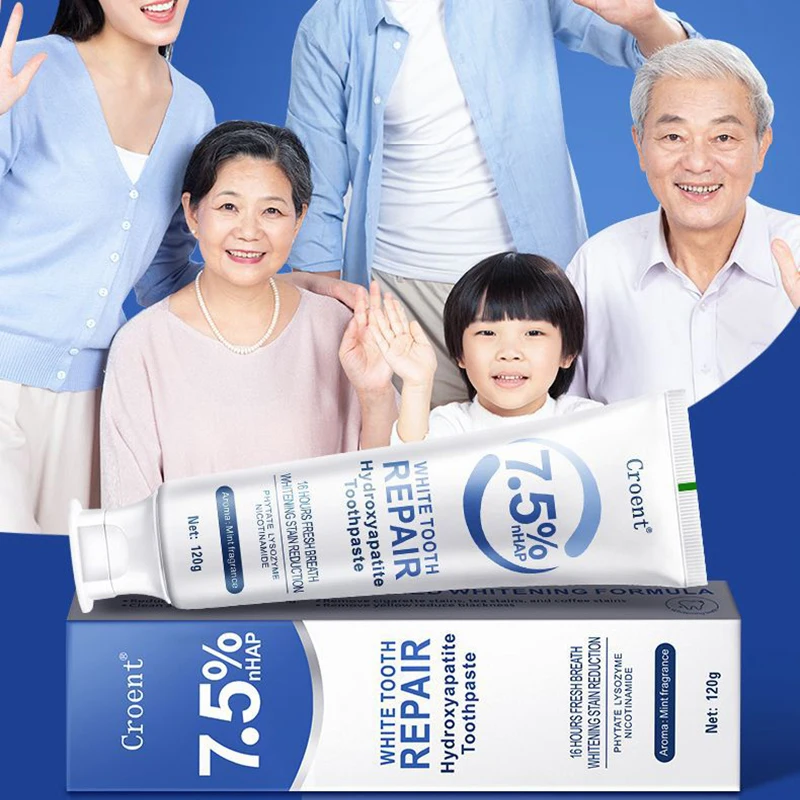 

120g Whitening Toothpaste Hydroxyapatite Protect Gum Health Remove Plaque Stains Fresh Bad Breath Deep Clean Brightening Tooth