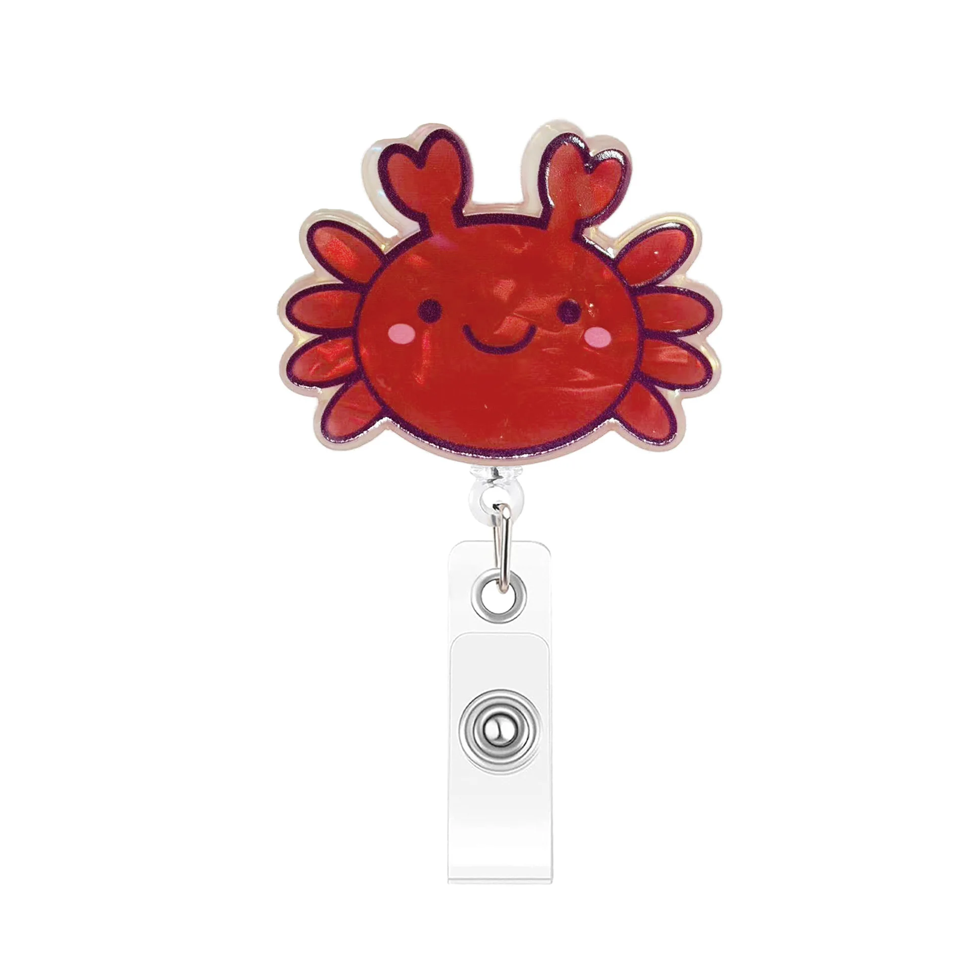 Crab Id Holder Light Weight Octopus Badge Reel Seahorse Badge Clip Sturdy Underwater Theme Badge Holder For Nurses Office Staff