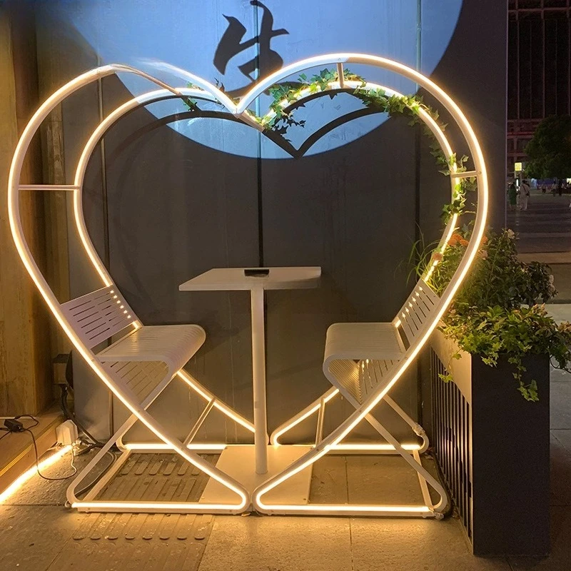 Outdoor villa courtyard swing love card seat table and chairs