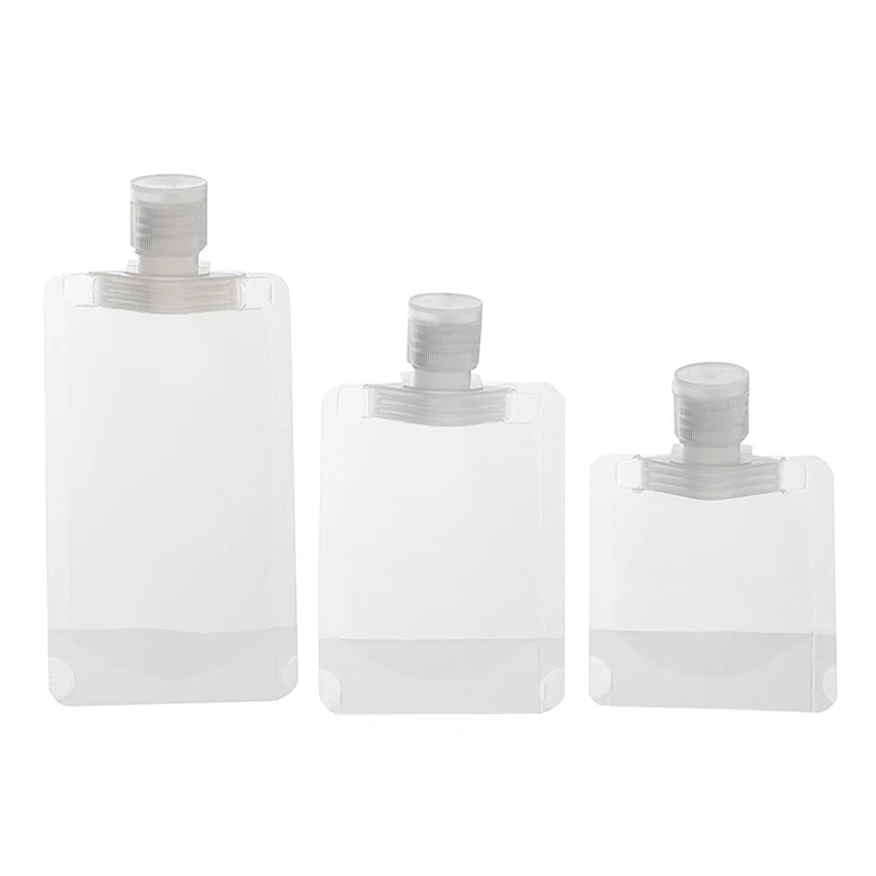 5pcs White PET Makeup Lotion Shower Gel Shampoo Cleanser Travel Dispenser Bag Reusable Portable Dispenser Bag