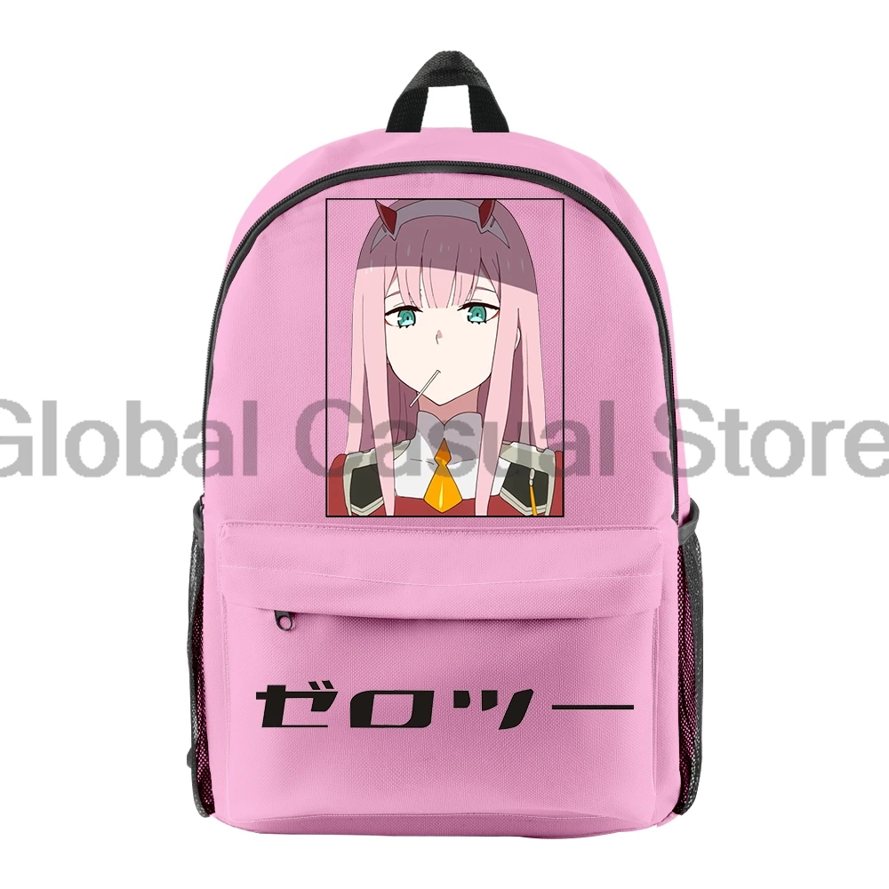 Liebling in der Franxx Zero zwei Anime Rucksack Frauen Männer lässig Reisetasche Tages rucksack Cartoon Rucksack Harajuku Tasche