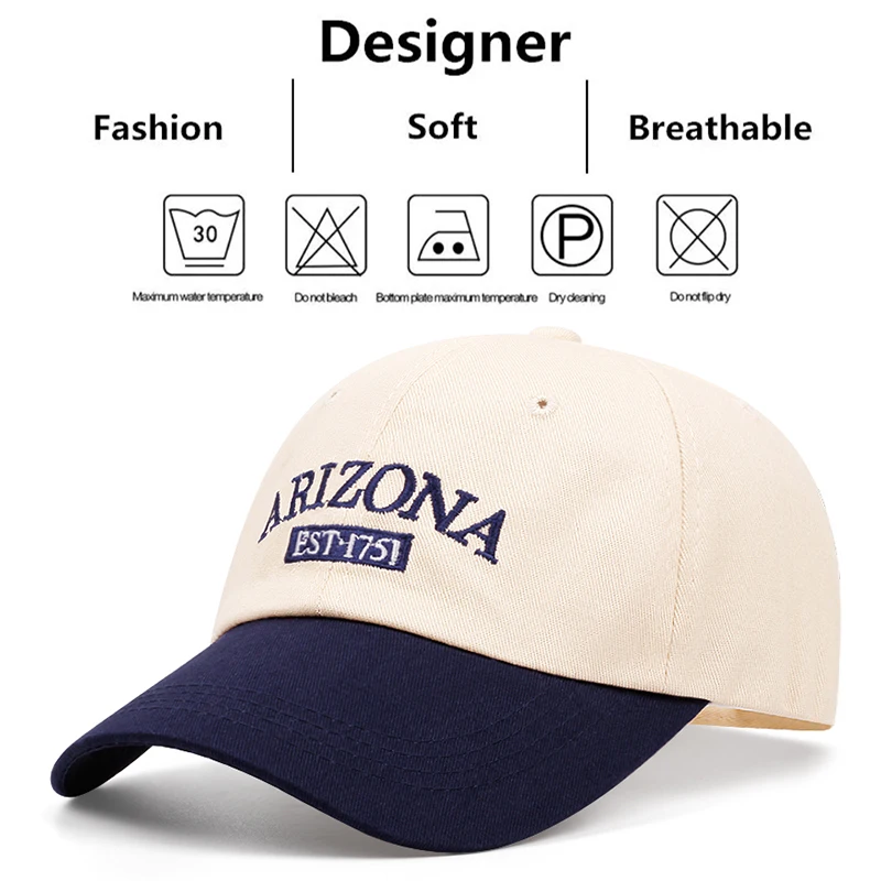 Fashion ARIZONA Letter Embroidered Baseball cap Summer Adjustable Sunshade Cap Football Cap Street Dance Hip-hop Cowboy Hat