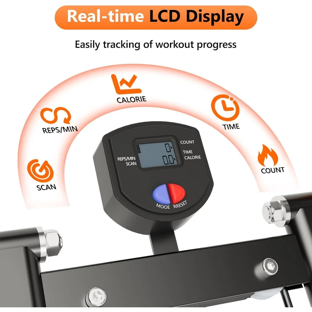 متسلق عمودي لتمارين القلب المنزلي: سائر درج مدمج مطور مع مقاومة قابلة للتعديل للتدريبات لكامل الجسم