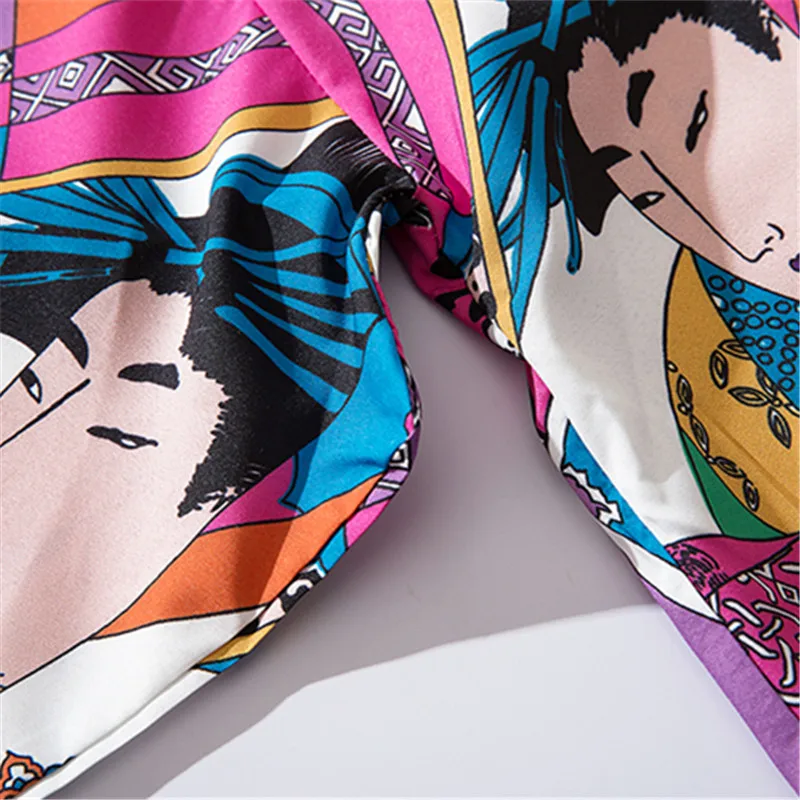 كتلة اللون المرقعة يوكاتا هاوري الرجال ثوب الكيمونو الياباني سترة الملابس سترة المرأة Ukiyoe كيمونو قميص رداء رقيقة التقليدية