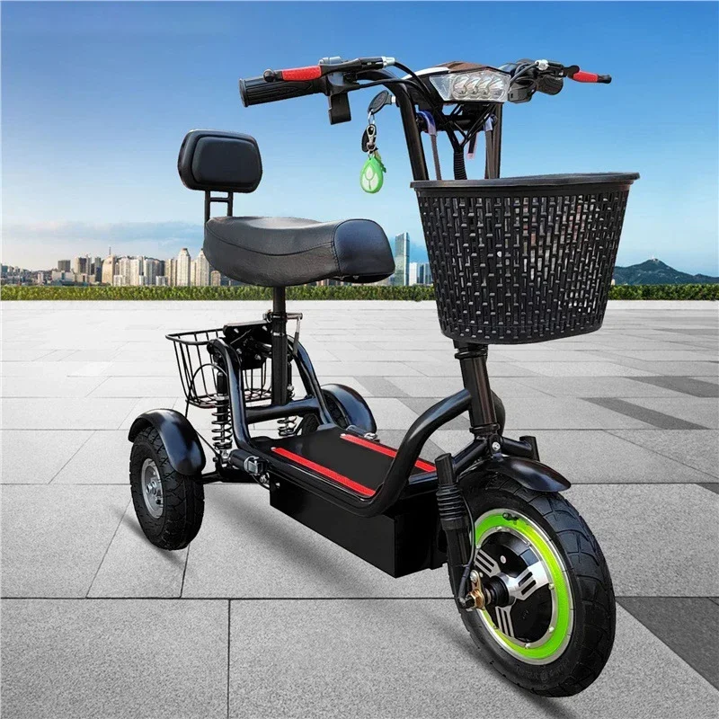 Electric tricycle 12-inch new men s and women s adult portable scooter folding mini small three-wheel battery car