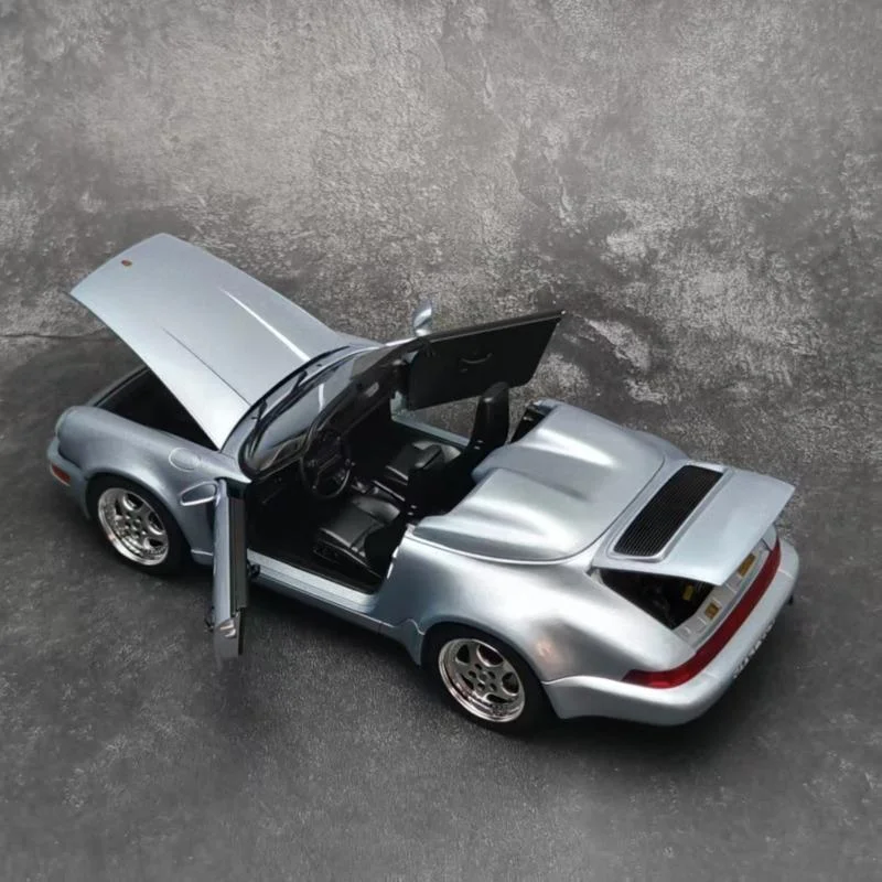 Exquisite New Arrival 1:18 Special Price Die-cast Metal German 1993 Silver Convertible Car Model Furniture Display Toys