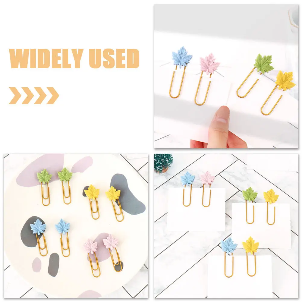 20Pcs Maple Leaf Metal Bookmark Clips Cute Paper Clips Planner Bookmarks Decorative Office School Supplies Creative Stationery