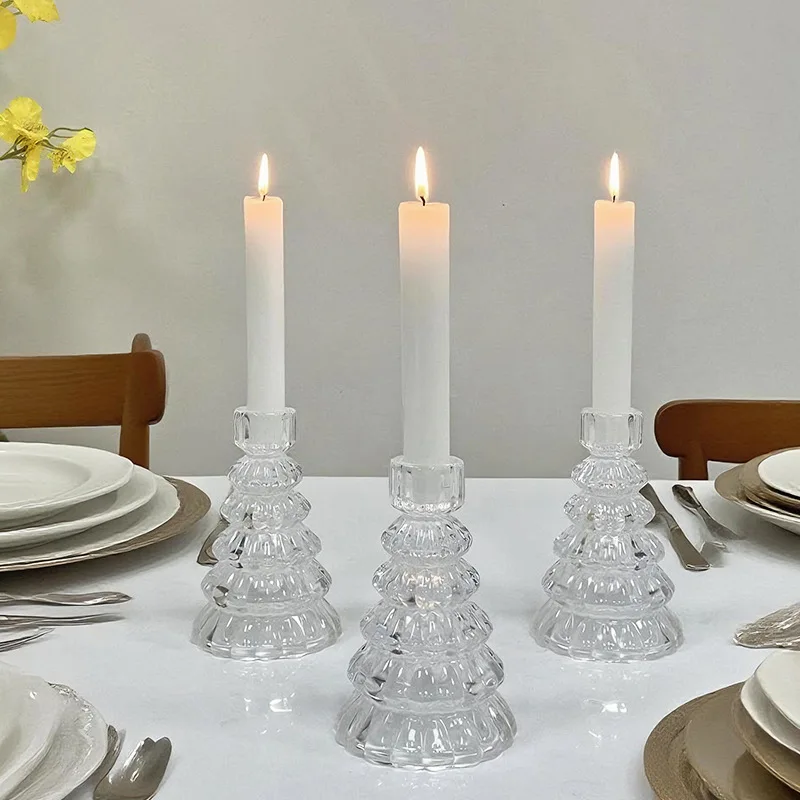 Nordic Christmas Tree Candlestick Romantic Ornaments Wedding Centerpieces For Table Candlelight Dinner Table Photo Props