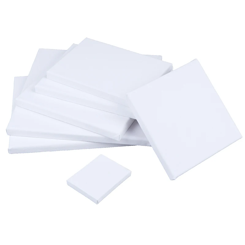 1PC White Mini Stretched Artists Canvas Small Art Board Acrylic/Oil Paint Blank Canvas Drawing Toys Supply Home School DIY Craft