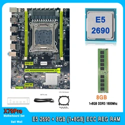 X79 zestaw płyt głównych combo XEON E5 2690 LGA 2011 CPU 8GB(1pc * 8GB) pamięć DDR3 1600MHZ ECC RAM E5 2690 płyta główna komputera