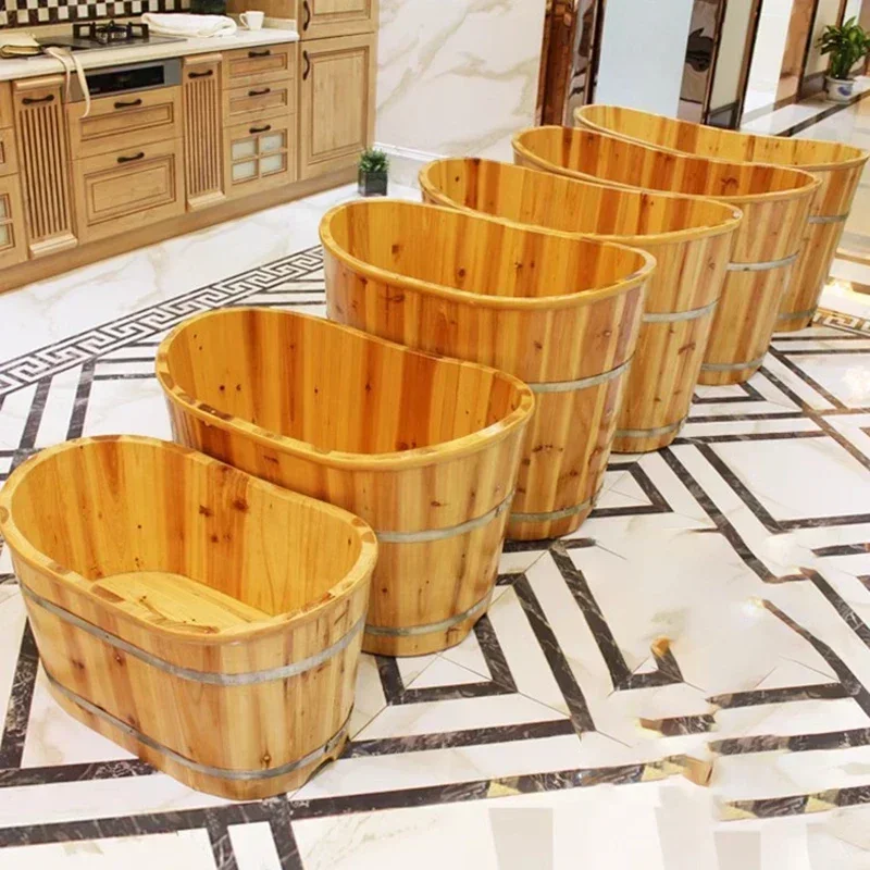 

Premium Fragrance Household Bathtub Personal Backrest Exquisite Wooden Bathtub Comfortable Baignoire Pliable Abulte Furniture