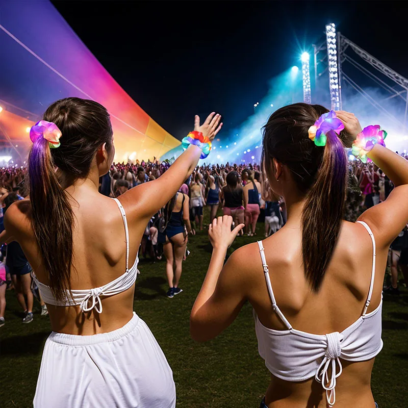 8 Coleteros LED Para Niña Y Mujer, Colores Surtidos, 3 Modos De Luz, Regalo Para Fiestas Nocturnas Y Conciertos
