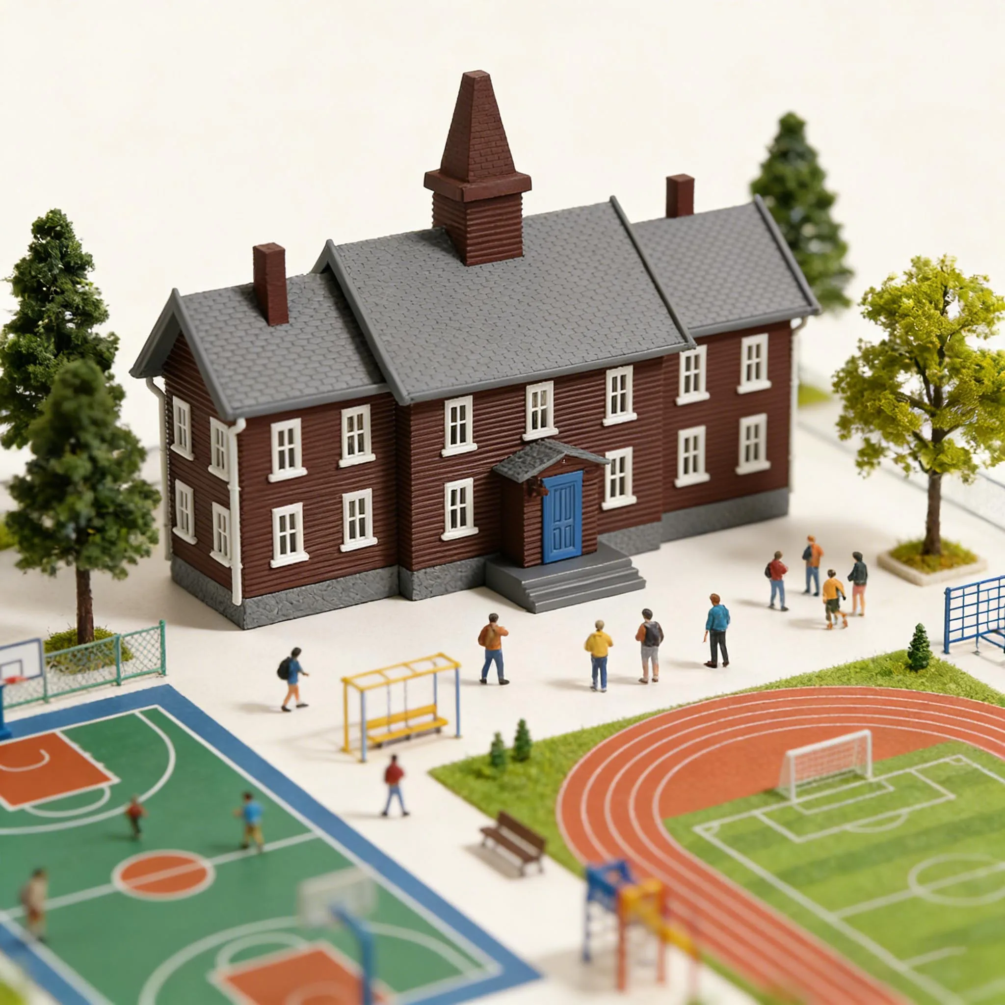 Maqueta de Escala N 1:160, Kit de Construcción de Edificio Escolar de Dos Pisos, JZN5893