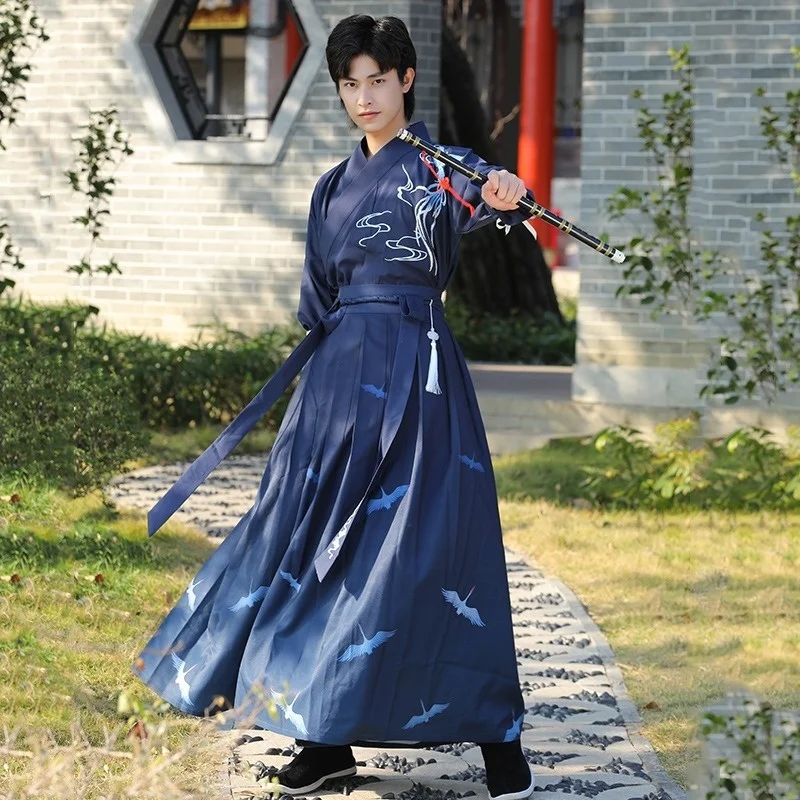 Vestido Hanfu tradicional chinês para homens e mulheres, traje da dinastia Han, antiga roupa de espadachim, quimono masculino, terno Tang, tamanho grande, casal