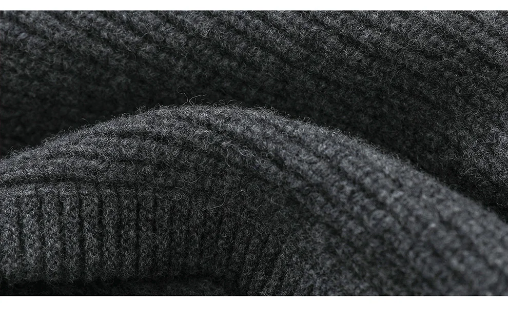 Autumn Winter Thickened One-Piece Scarf Hat 100% Merino Wool Knitted Frostproof Neck Protection Integrated Scarf Hat