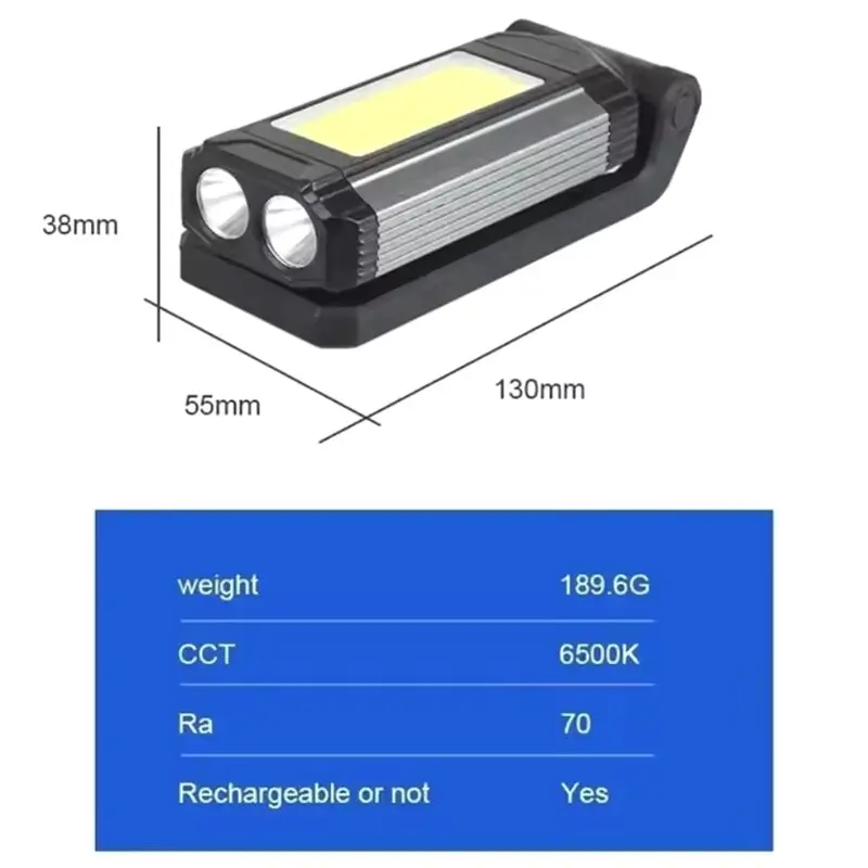 

AA81-Magnetic COB Work Light USB Rechargeable LED Flashlight Portable Lantern Camping Light Type-C Power Function Lamps New