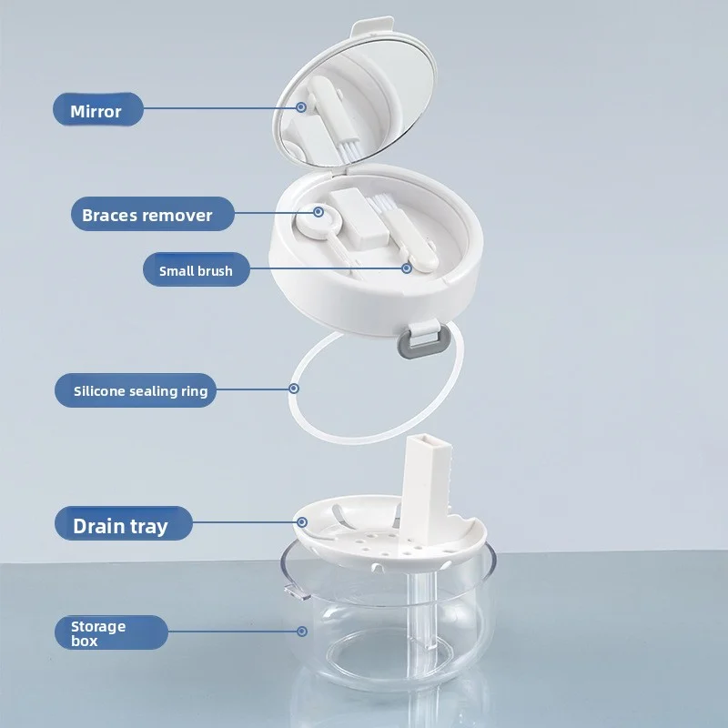 Three-in-One Multi-Functional Dental Brace Storage Case New Style Cleaning And Draining Box for Orthodontic Appliances