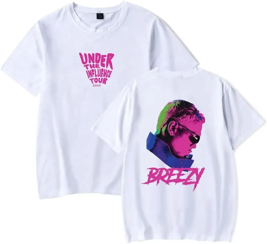 Chris Brown Breezy Profile 2023 Under The Influence Tour T-Shirt Size S-5XL