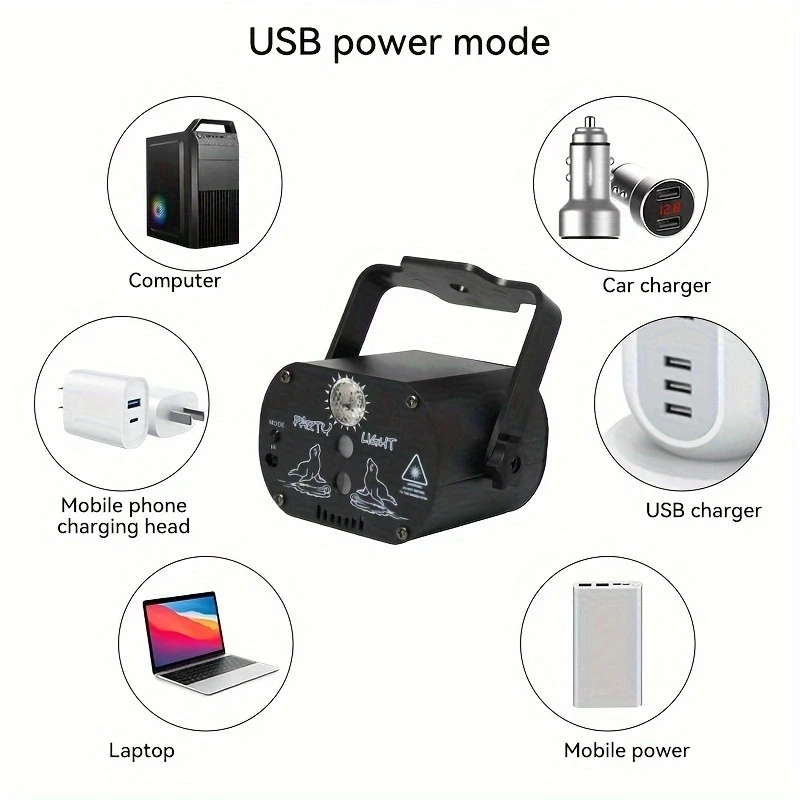 JINHANG R60 3 หลุมแสงเลเซอร์ night party ไฟดิสโก้ dj ktv club แสง strobe เสียง active รีโมทคอนโทรล USB power โหมด