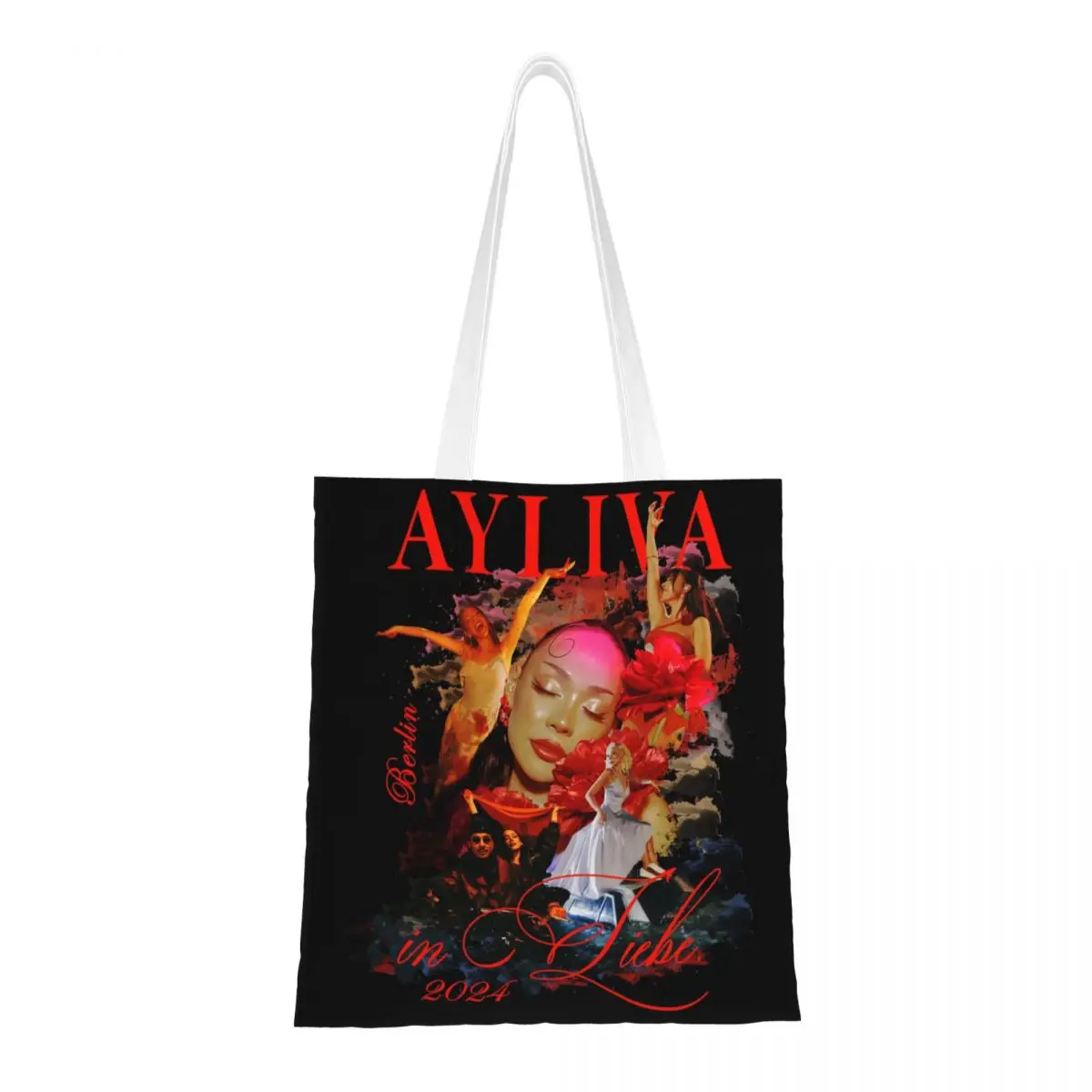 Custom Reusable Ayliva But She Shopping Bag Women Shoulder Canvas Tote Bag Durable Music Singer Grocery Shopper Bags