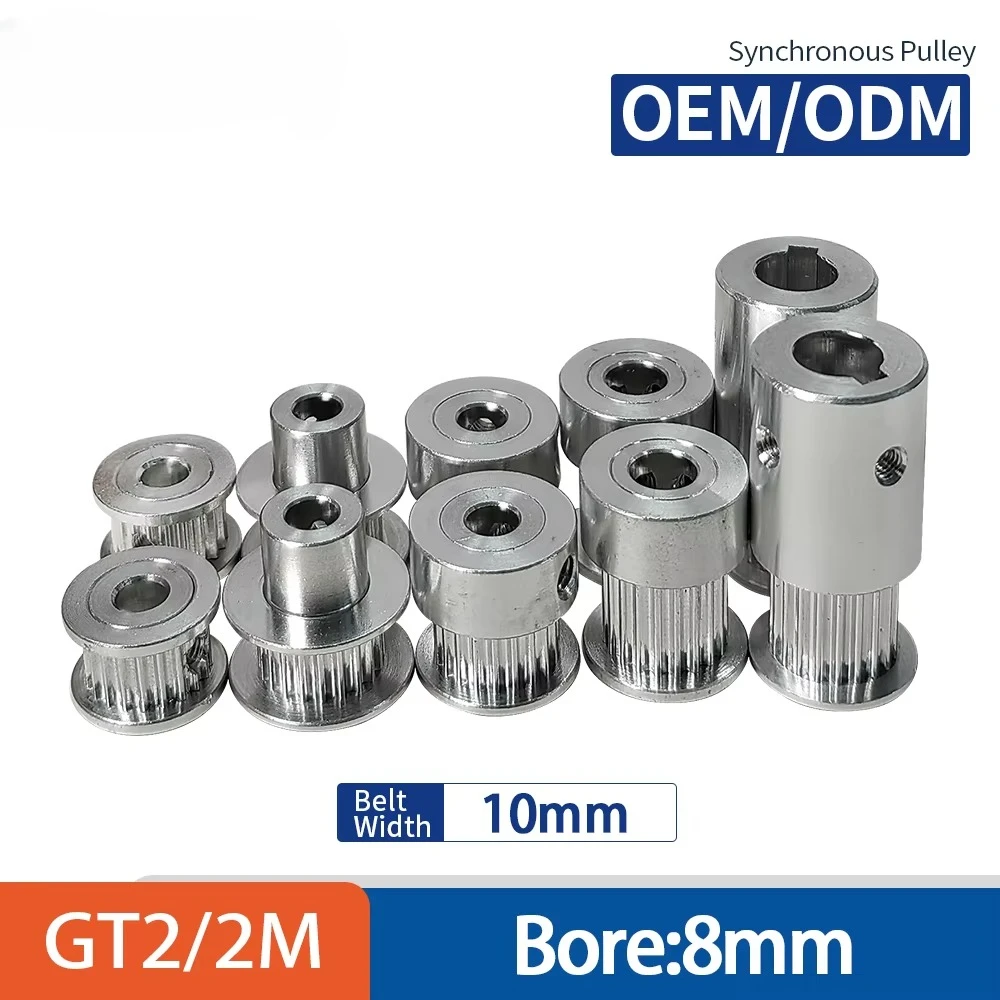 Hot selling GT2-10mm Belt Width 2GT/2M 20Teeth 8mm Bore Aluminum Alloy Timing Pulley