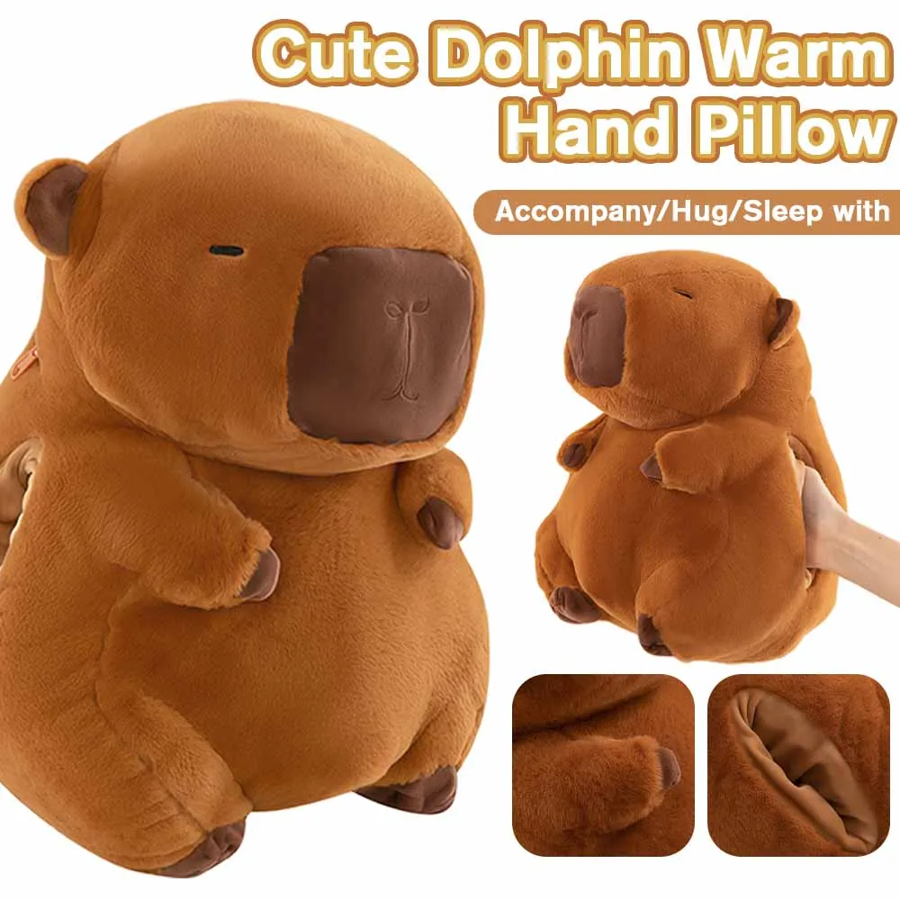 

Capybara Hand Warmer Plush Toy Warm Hand Pillow Winter Soft Muff with Hot Water Bottle for Girls Kids Office Nap & Cozy Gift